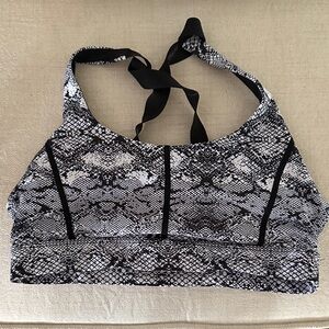 ZYIA Black and White Snake Print Bra